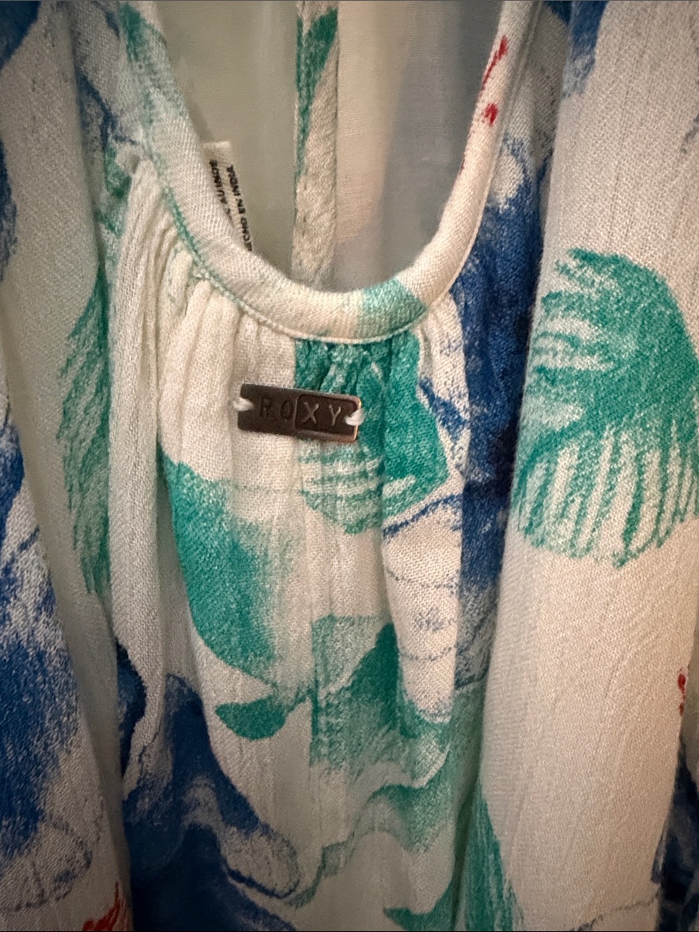 Roxy Blue and Teal Floral Maxi Dress - Picture 3 of 8